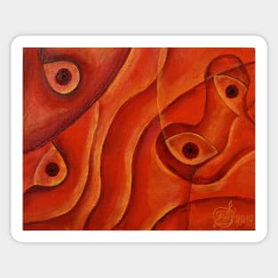 Oil Painting - The Warm Sight. Abstract 2010 Sticker